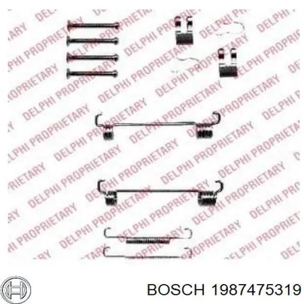 Монтажный комплект задних барабанных колодок 1987475319 Bosch