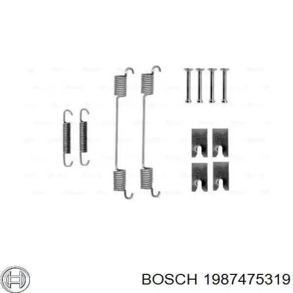 1987475319 Bosch Комплект монтажный задних барабанных колодок