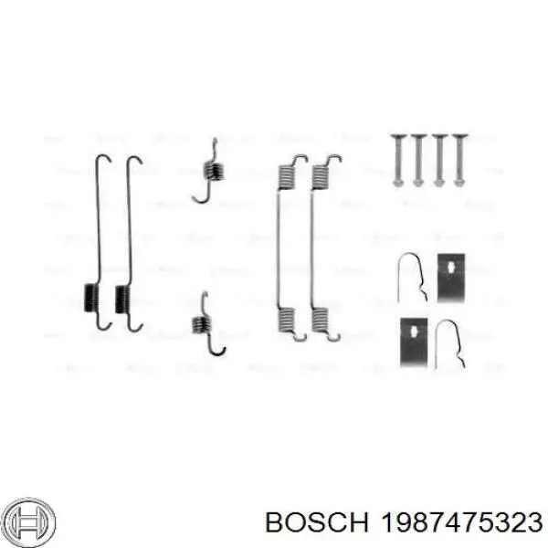 1 987 475 323 Bosch монтажный комплект задних барабанных колодок