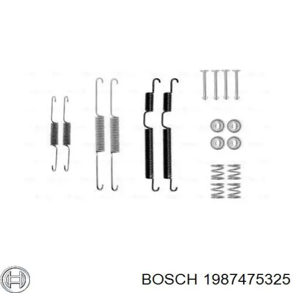 Монтажный комплект задних барабанных колодок Bosch 1987475325