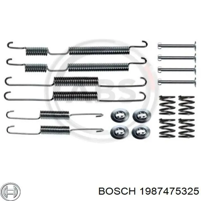 1987475325 Bosch Комплект монтажный задних барабанных колодок