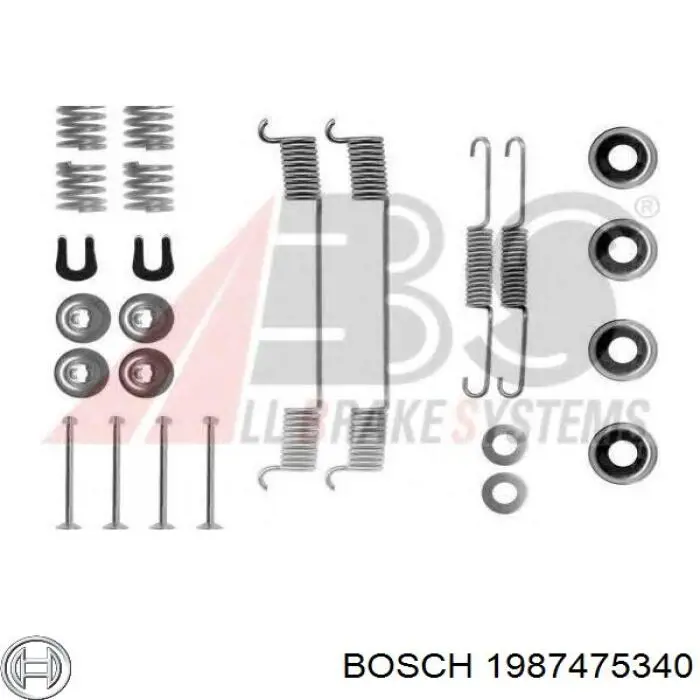 Монтажный комплект задних барабанных колодок 1987475340 Bosch