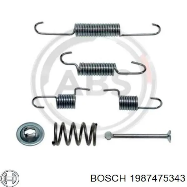 1987475343 Bosch монтажный комплект задних барабанных колодок