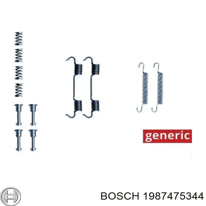 Монтажный комплект задних барабанных колодок 1987475344 Bosch