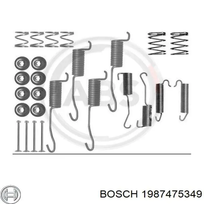 Монтажный комплект задних барабанных колодок 1987475349 Bosch