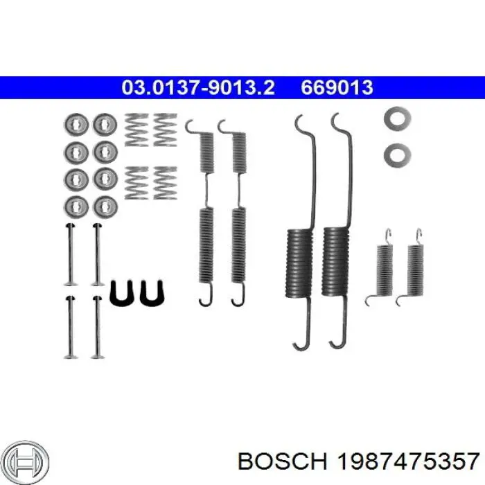 Kit de montaje, zapatas de freno traseras 1987475357 Bosch