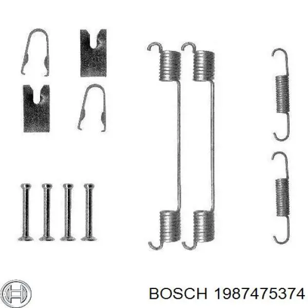 Ремкомплект задніх гальм 1987475374 Bosch