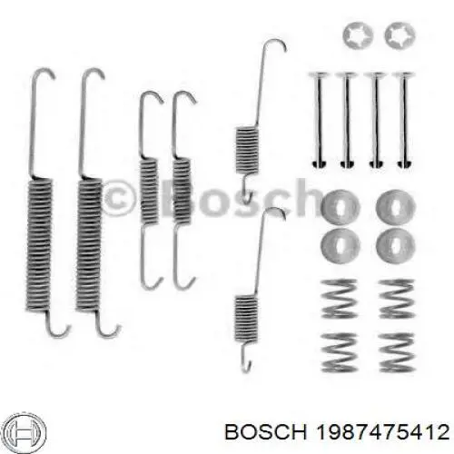 Монтажный комплект задних барабанных колодок 1987475412 Bosch