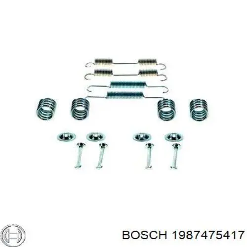 Установочный комплект задних барабанных колодок Bosch 1987475417 цена, от 10.14 USD