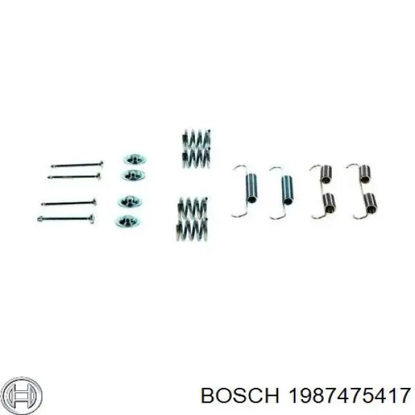 Купить 1987475417 Bosch Монтажный комплект задних барабанных колодок