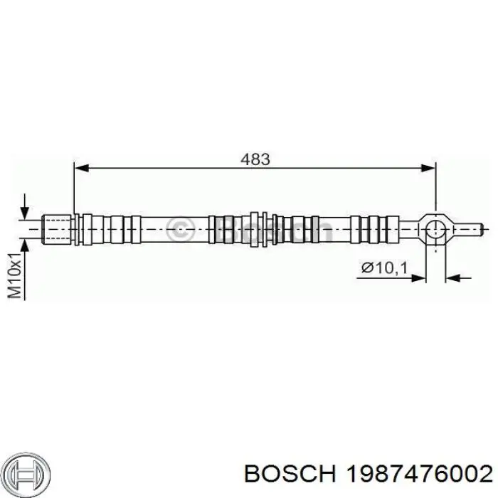 Tubo flexible de frenos trasero 1987476002 Bosch