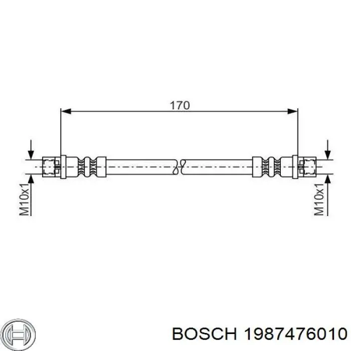 Задний тормозной шланг 1987476010 Bosch
