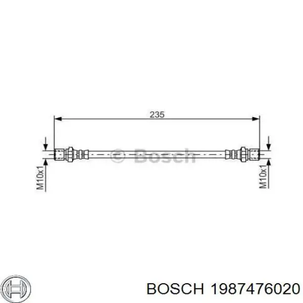 Задний тормозной шланг 1987476020 Bosch