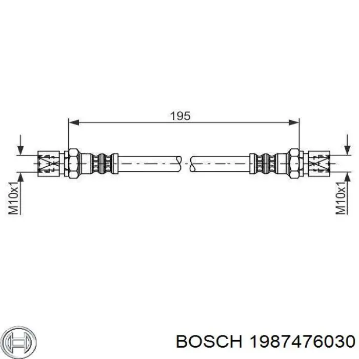 1987476030 Bosch шланг тормозной задний