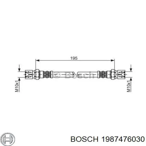Шланг гальмівний задній 1987476030 Bosch