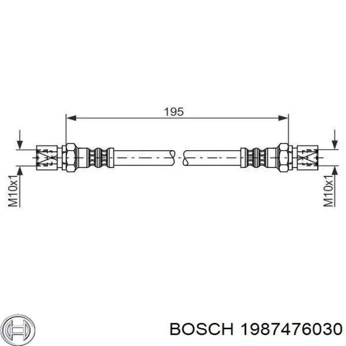 Latiguillo de freno trasero 1987476030 Bosch