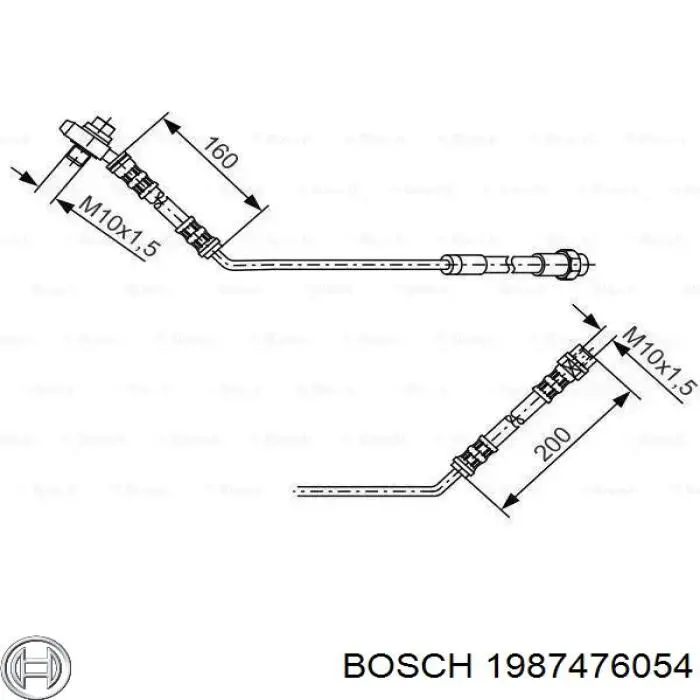 Шланг тормозной задний левый Bosch 1987476054