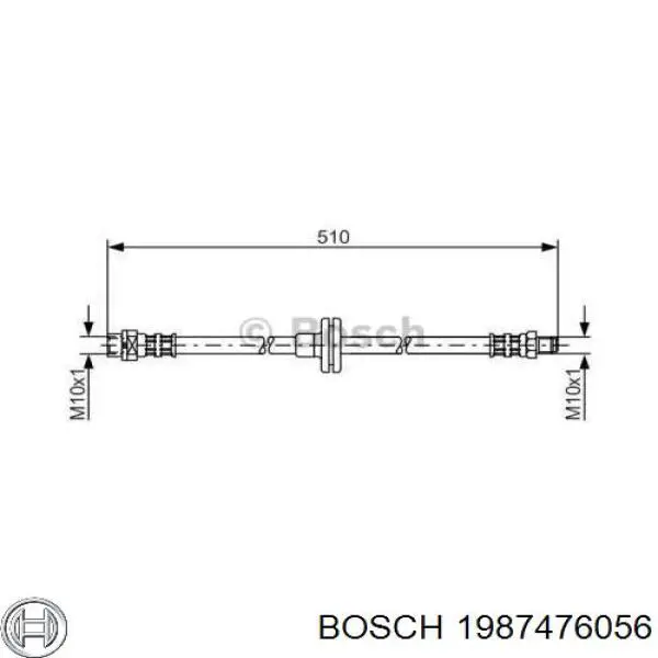 Купить 1987476056 Bosch Шланг тормозной передний