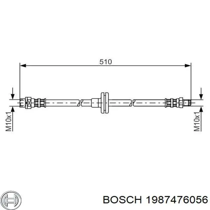 Шланг тормозной передний Bosch 1987476056