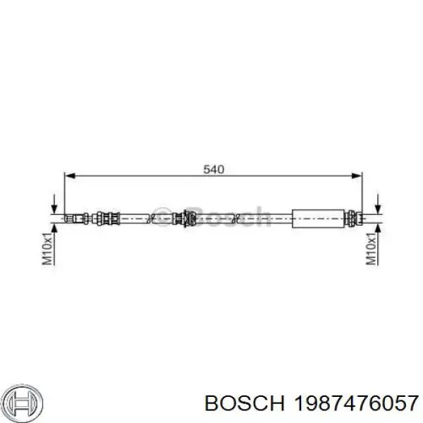 1 987 476 057 Bosch шланг тормозной передний