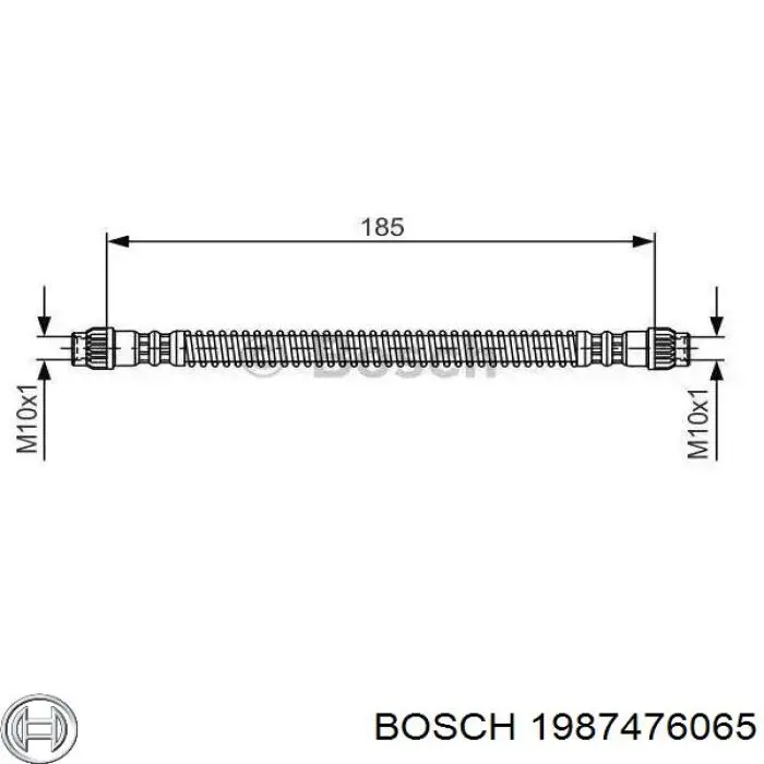 Купить 1987476065 Bosch Шланг тормозной задний левый