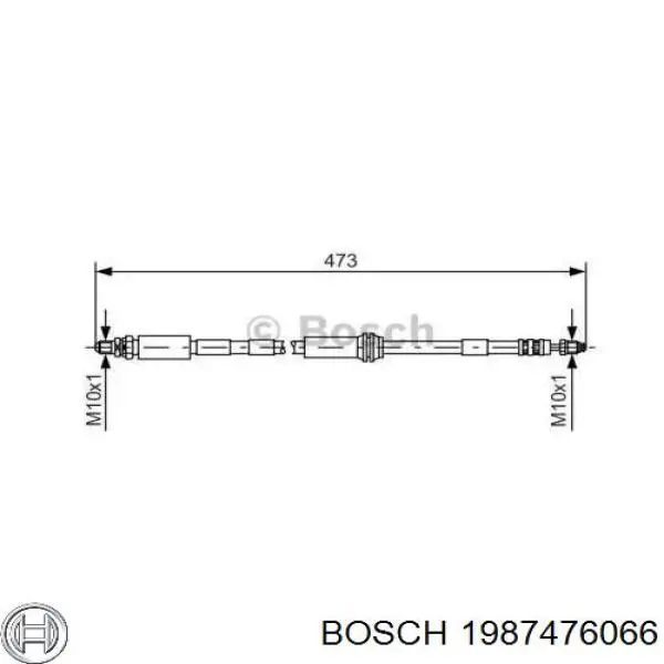 Шланг тормозной передний левый 1987476066 Bosch