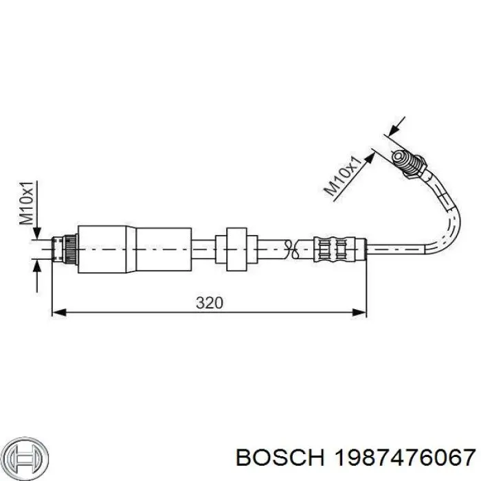 1 987 476 067 Bosch шланг тормозной задний правый