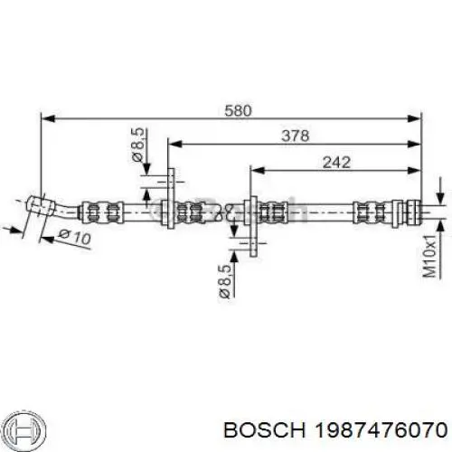 Задний тормозной шланг 1987476070 Bosch