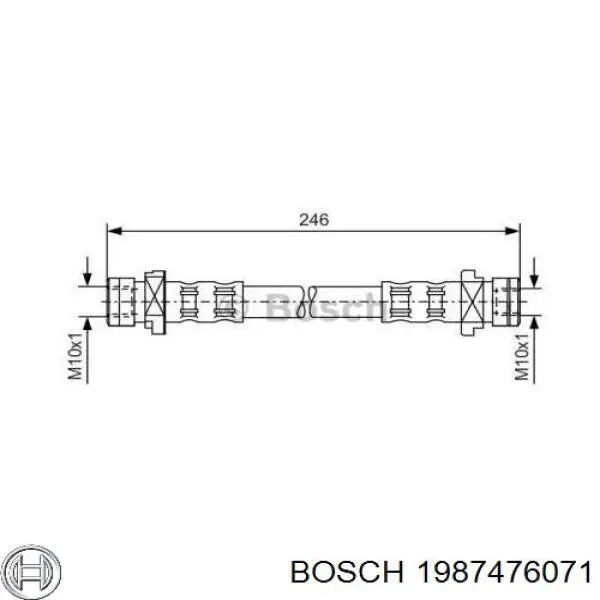 1987476071 Bosch шланг тормозной задний