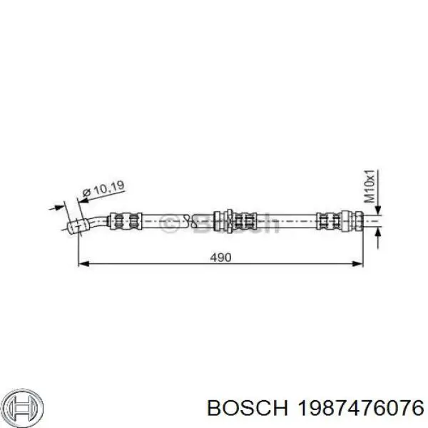 1987476076 Bosch шланг тормозной задний