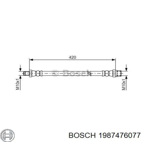 Шланг тормозной передний 1987476077 Bosch