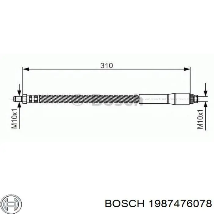 1987476078 Bosch Гибкая тормозная трубка задняя