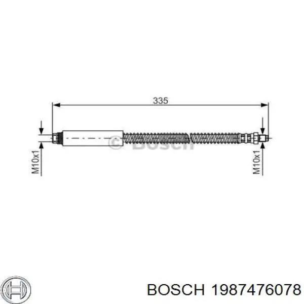 Задний тормозной шланг 1987476078 Bosch