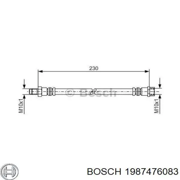 1987476083 Bosch шланг тормозной задний