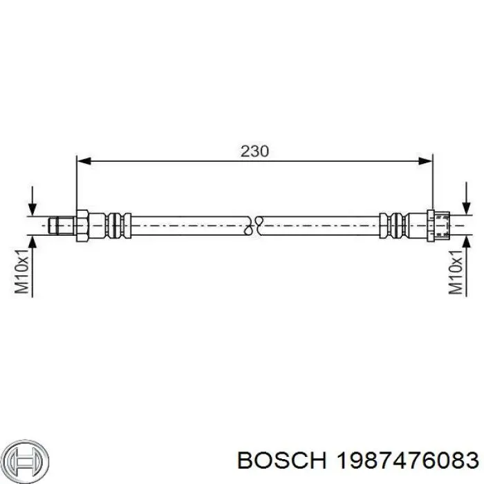 Шланг гальмівний задній 1987476083 Bosch
