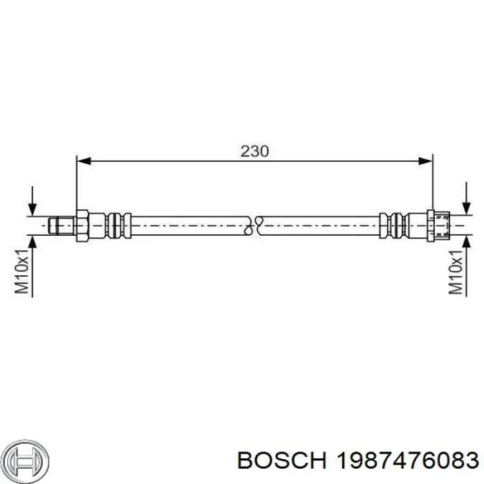 Купить 1987476083 Bosch Задний тормозной шланг