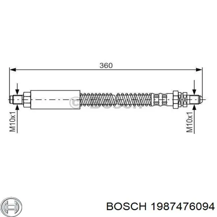 Шланг тормозной задний левый Bosch 1987476094