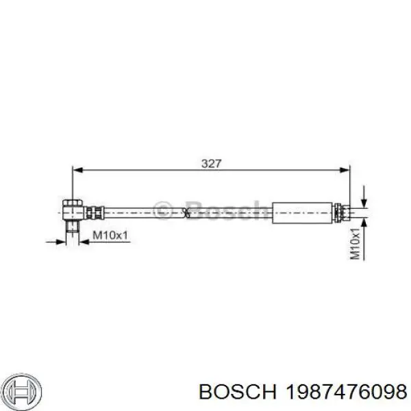 1987476098 Bosch шланг тормозной задний