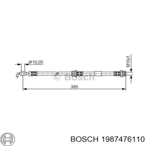 1987476110 Bosch шланг тормозной передний