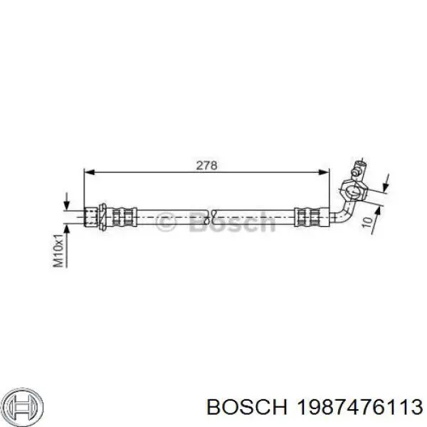 Шланг тормозной задний левый Bosch 1987476113