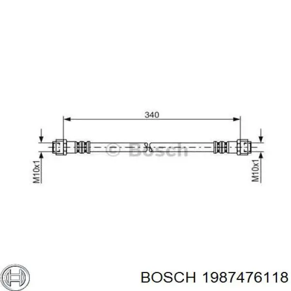 Шланг тормозной задний Bosch 1987476118