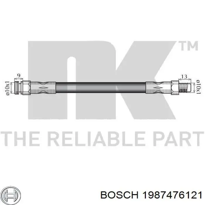 Купить 1987476121 Bosch Задний тормозной шланг