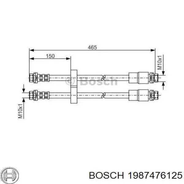 Задний тормозной шланг 1987476125 Bosch