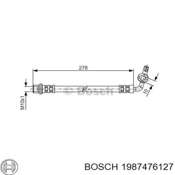 1987476127 Bosch шланг тормозной задний правый