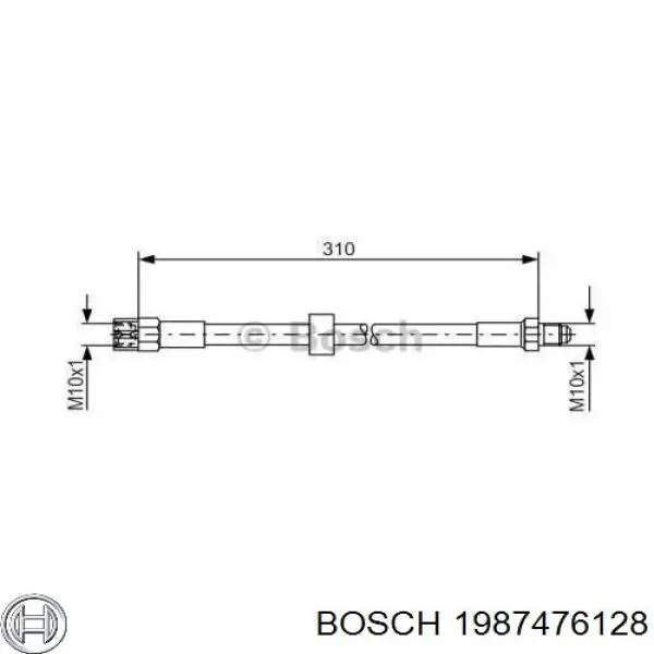 Задний тормозной шланг 1987476128 Bosch