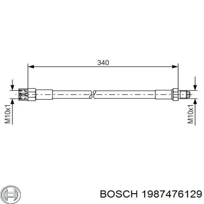 Шланг гальмівний передній 1987476129 Bosch