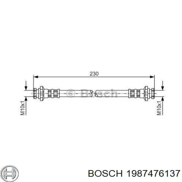 Задний тормозной шланг 1987476137 Bosch