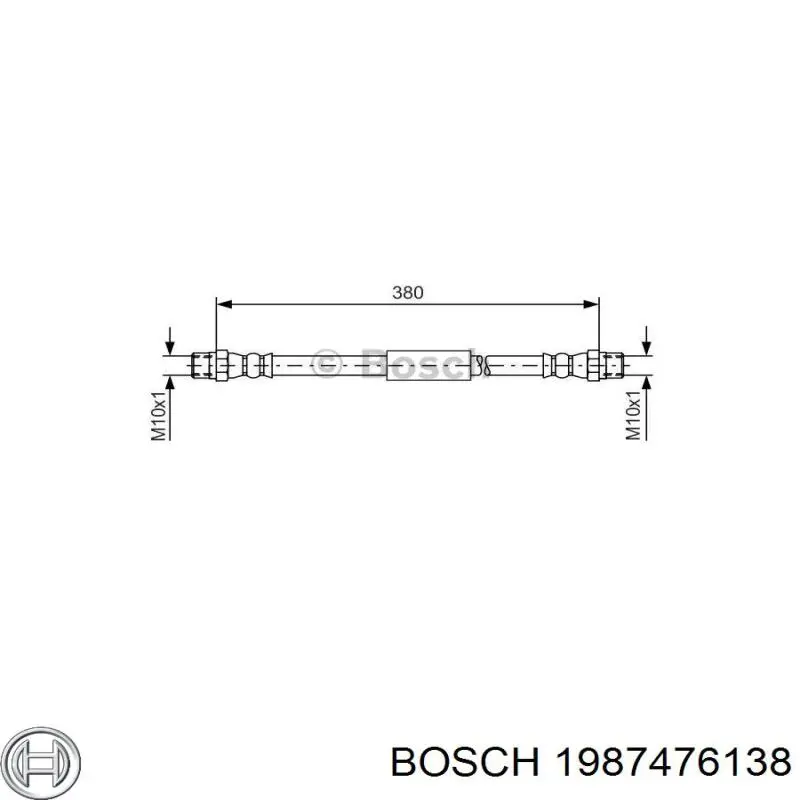 Купить 1987476138 Bosch Шланг тормозной передний