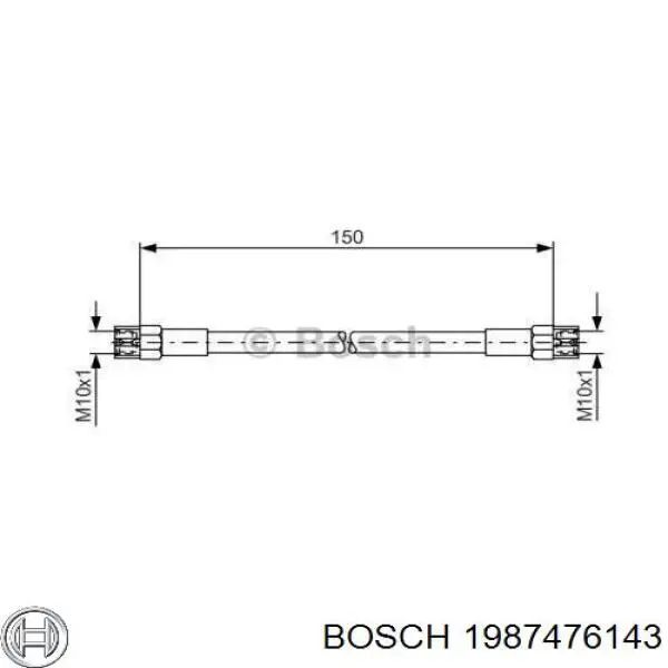 1987476143 Bosch шланг тормозной задний правый
