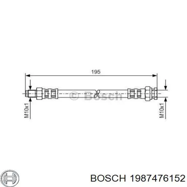 Задний тормозной шланг 1987476152 Bosch